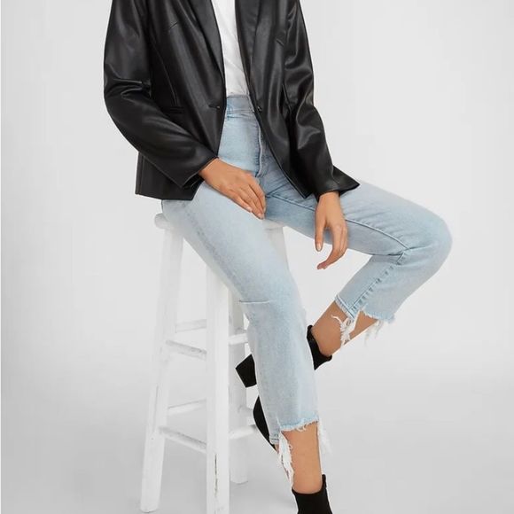 Vegan Express Leather Blazer size Small never worn - Picture 2 of 15